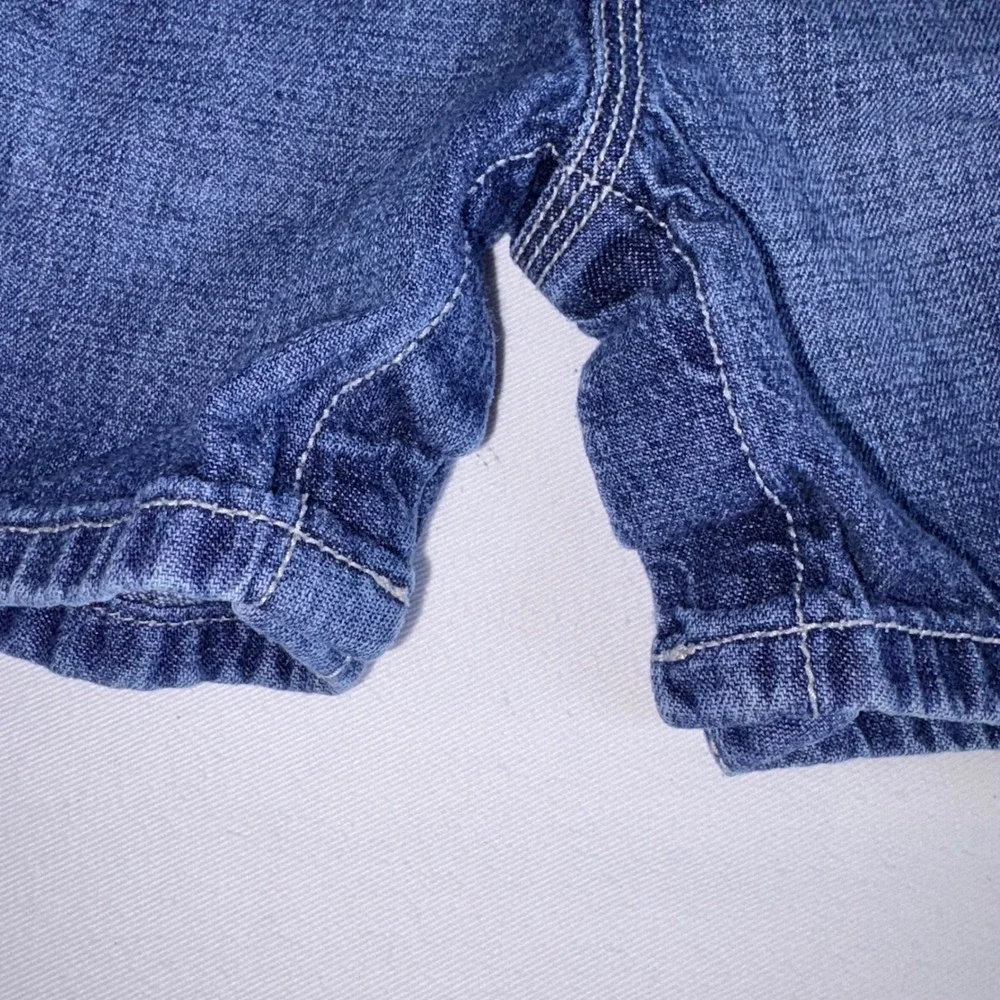 OshKosh B'gosh Denim Shortalls 18 Months Blue good Vestbak Cargo Pockets